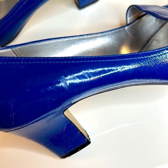 Tahari Billie 2 Patent Leather Peep Toe Pump. Royal blue Cobalt blue - Picture 5 of 8